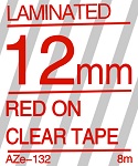 Red on Clear Tape 12mm