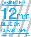 Blue on Clear Tape 12mm