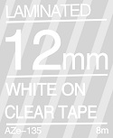 White on Clear Tape 12mm