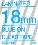Blue on Clear Tape 18mm
