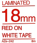 Red on White Tape 18mm