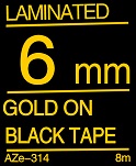 Gold on Black Tape 6mm