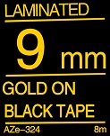 Gold on Black Tape 9mm