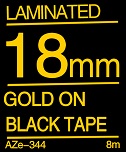 Gold on Black Tape 18mm
