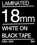 White on Black Tape 18mm