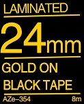 Gold on Black Tape 24mm
