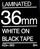 White on Black Tape 36mm