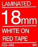 White on Red Tape 18mm