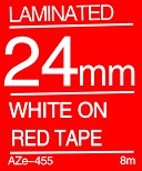 White on Red Tape 24mm