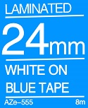 White on Blue Tape 24mm