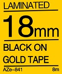 Black on Gold Tape 18mm