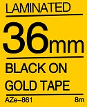 Black on Gold Tape 36mm