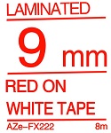 Red on White Tape 9mm