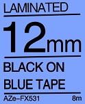 Black on Blue Tape 12mm