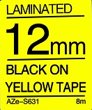 Black on Yellow Tape 12mm