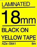 Black on Yellow Tape 18mm