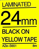 Black on Yellow Tape 24mm