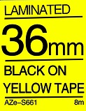 Black on Yellow Tape 36mm