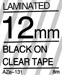 Black on Clear Tape 12mm