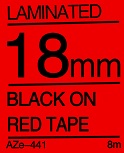 Black on Red Tape 18mm