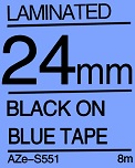 Black on Blue Tape 24mm