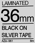 Black on Silver Tape 36mm