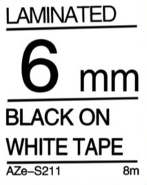 Black on White Tape 6mm