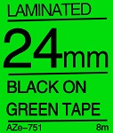Black on Green Tape 24mm