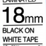 Black on White Tape 18mm