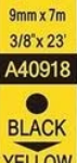 دايمو 9 مل ملصق أصفر بخط أسود