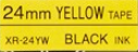 ليبل أصفر بخط أسود 24 مم