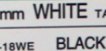 ليبل أبيض بخط أسود 18 مم