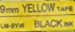 ليبل أصفر بخط أسود 9 مم