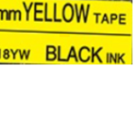 ليبل أصفر بخط أسود 18 مم